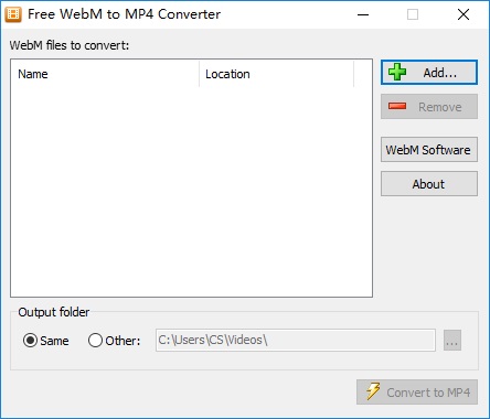 WebM转MP4转换器截图